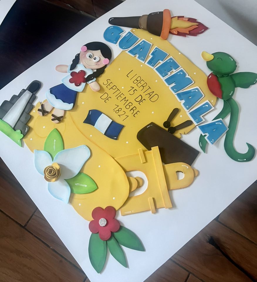 Figuras de foamy - Mural independencia